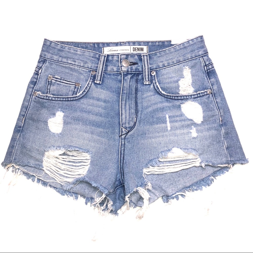 Lovers + Friends high waisted Denim Shorts Revolve